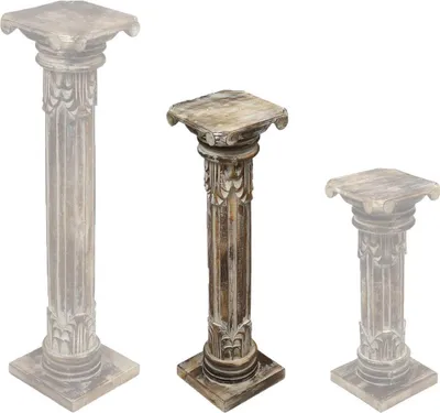 Produktbild von Säule Antike Blumensäule Dekosäule Ständer Sockel Podest Blumenständer Holz in vielen verschiedenen Designs , Säulen Variante Antik:Braunwash 80 cm