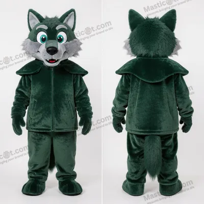 Produktbild von Waldgrünes MASTICOT Cartoon-Wolf-Maskottchen „Say Wolf“