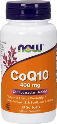 Produktbild von NOW Foods CoQ10 E Lecytyna Sojowa 400mg 30 kaps