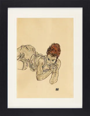 Produktbild von Egon Schiele Gerahmtes Bild Mit Edlem Passepartout | Wand-Bilder | Im Bilderrahmen - Liegende Frau, Zeichnung, 1917 (40 x 30 cm)