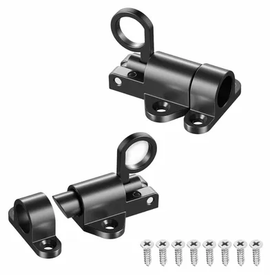 Produktbild von 2 automatische Türschlösser mit Federmechanismus aus Aluminiumlegierung, inklusive Schrauben für Fenster, Schranktüren und Holztüren