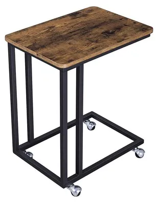 Obrázek produktu pro Servírovací vozík na kolečkách - Skládací servírovací stolek - Vintage, hnědá a černá barva - 50 x 55 x 35 cm