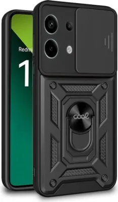 Immagine prodotto di Custodia protettiva in silicone con protezione dagli urti e anello per Xiaomi Poco X6 5G Nero