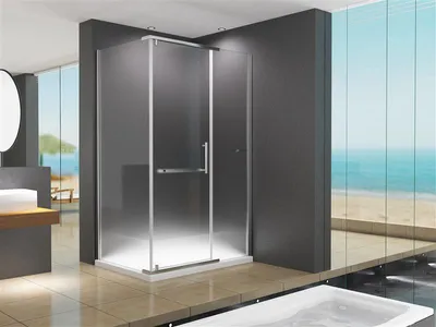 Produktbild von BuyLando Clara 120x90x195 cm Eckdusche Duschkabine Satiniert  Seiteneinstieg
