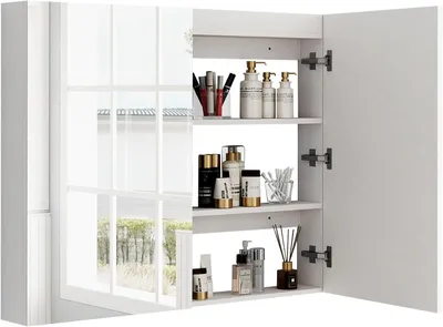 Produktbild von Badezimmerkorpus - Wandkorpus - Spiegelschrank - Medikamentenschrank - Aufbewahrungsschrank - Doppeltürige Spiegeltüren