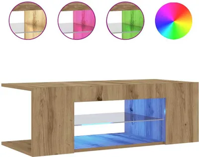 Produktbild von TV-Schrank mit LED-Leuchten Artisan-Eiche 90x39x30 cm