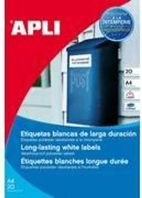 Obrázok produktu pre fóliové etikety agipa odolné voči poveternostným vplyvom, 63,5 x 38,1 mm, biele