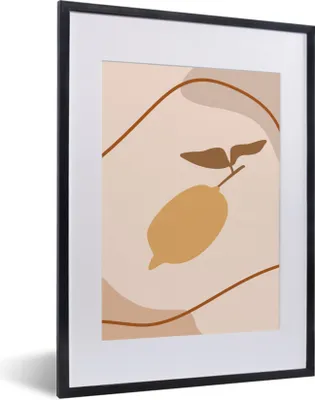Produktbild von MuchoWow® Gerahmtes Poster Sommer - Zitrone - Pastell 30x40 cm - Poster mit Schwarzem Bilderrahmen Wandposter Rahmen Foto Bilder - Wandposter Schlafzimmer