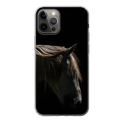 Produktbild von MuchoWow® Handyhülle Schutzhülle Hülle für iPhone 12 Pro Pferd - Tiere - Weiß Silikon Softcase Handy Hülle - Abdeckung
