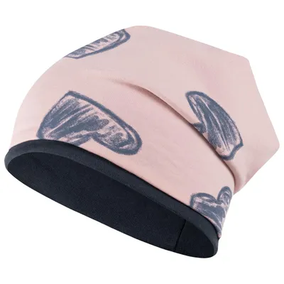 Produktbild von Mädchen Mütze Beanie Übergangsmütze Herzen, Punkte Allover-Print, Puderrosa-Blau, Gr. 54-56