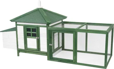 Zdjęcie produktu dla Kurnik Strend Pro, przeznaczony dla drobiu, z dachem, wymiary: 196 x 76,5 x 98 cm