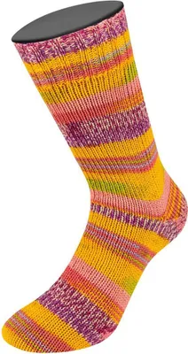 Produktbild von Lana Grossa - Meilenweit 100g Arte 6806 gelborange lachs fuchsia hellgrün flieder beige