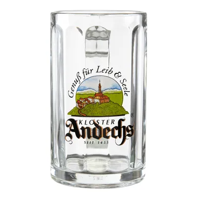 Produktbild von Kloster Andechs Krug | Motiv Klosterkircher Himmel Logo | Glückauf-Seidel, Humpen 0,5l geeicht