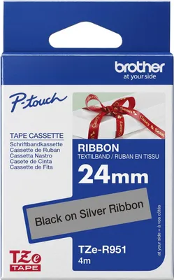 Image de Textilband Brother 24mmx4m silber/schwarz  TZER951