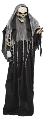 Obrázek produktu pro Figurka Zářící smrtka 180 cm kostra Halloween dekorace animované světlo zvuk