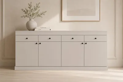 Produktbild von Kommode TERSO – Sideboard Wohnzimmer Schlafzimmer Flur mit Stauraum, modernes Design - Kaschmir, KI-generiertes Bild