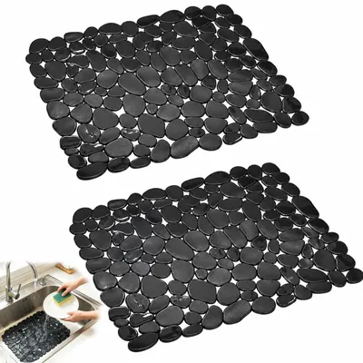 Produktbild von Spülbeckeneinlage - Rutschfest und zuschneidbar - Schutz für Küchenspüle - 2 Stück 40x30 cm Schwarz