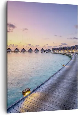 Produktbild von Bild auf Leinwand - Leinwandbild - Einteilig - Malediven Meer - 50x70cm - Wand Bild - Wanddeko - Wandbilder - Leinwanddruck - Kunstdruck - Wanddekoration - Leinwand bilder - Wandbild - PA50x70-4082