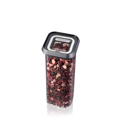 Obrázok produktu pre GEFU PANTRY mini, kontajner, Obdĺžnikový, 0,4 L, Čierna, Priehľadná, Borokremičité sklo, Plast, Silikón, Nerezová oceľ, 70 mm