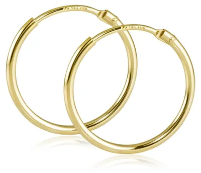 Produktbild von MATERIA Damen Creolen 585 Gold Ohrringe 17mm Goldcreolen klein flexibel mit Geschenk-Box Germany #GO-7