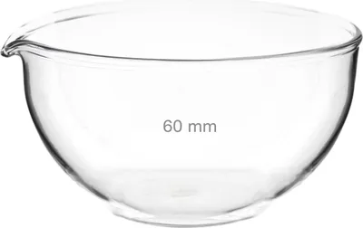 Produktbild von Abdampfschale aus Glas mit Ausguss, Durchmesser 60mm, Fassungsvermögen 45ml, Borosilikatglas 3.3