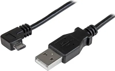 Produktbild von StarTech.com USBAUB2MRA, 2 m, USB A, Micro-USB B, USB 2.0, Männlich/Männlich, Schwarz