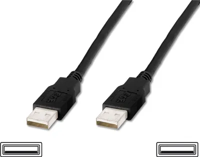Produktbild von Digitus USB 2.0 A, 1m, 1 m, USB A, USB A, USB 2.0, Männlich/Männlich, Schwarz