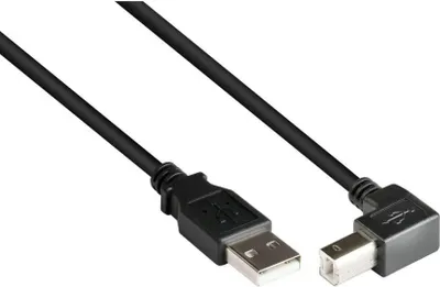 Obrázek produktu pro Propojovací kabel USB 2.0 typu A–B, 3 m, 90°