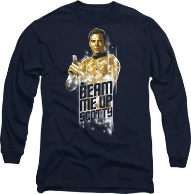 Image de Star Trek - T-shirt homme/femme unie "Beam Me Up" TV9412 (S) (Marine)