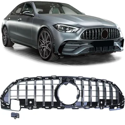 Sport Kühlergrill Schwarz Glanz Chrom passt für Mercedes W206 S206 2021- mit AMG – Produktansicht