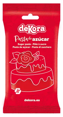 Produktbild von dekora - Rotes Fondant 250 g Für Torten, Kuchen & Cupcakes Dekoration, KI-generiertes Bild