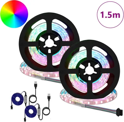 Immagine prodotto di vidaXL Strisce LED, 2 pezzi, nere e trasparenti