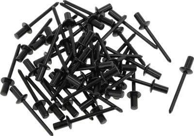 Produktbild von 50 Stück Kuppelkopf geschlossene Dichtnieten 4,8 mm Griffdurchmesser 10 mm Grifflänge 9,5 mm Flanschdurchmesser Aluminiumlegierung Eisen Schwarz