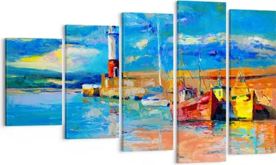 Produktbild von Bild auf Leinwand - Leinwandbild - Leuchtturm Meer - 100x60cm - Wand Bild - Wanddeko - Wandbilder - Leinwanddruck - Bilder - Kunstdruck - Wanddekoration - Leinwand bilder - Wandkunst - EG100x60-3693