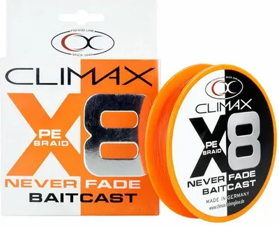 Produktbild von Climax X8 Neverfade Baitcast Hi-Vis Orange 270 m 0,11 mm 6,0 kg