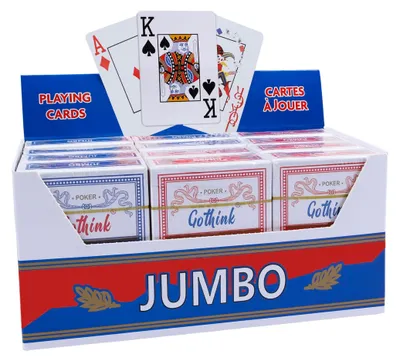 Produktbild von Set aus 12 Jumbo Index Spielkarten in Rot und Blau