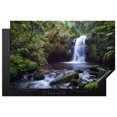 Produktbild von KitchenYeah© Herdabdeckplatte Wasserfall - Natur - Wasser , 81x52cm, Küche Deko, Glaskeramikkochfeld Herdabdeckung, Abdeckplatte fùr Kochfeld