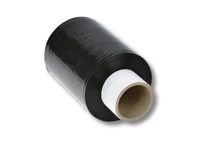 Produktbild von 40x Bündelstretchfolie 100 mm 23my SCHWARZ Kernlänge 140 mm 150m