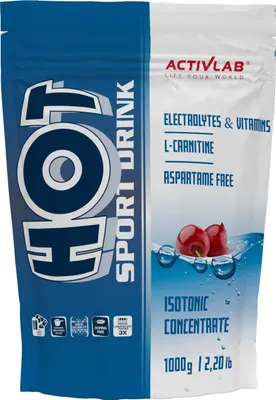 Produktbild von Activlab Hot Sport Drink 1000g, isotonisch, Elektrolyte, Vitamine, L-Carnitin - Kirsche