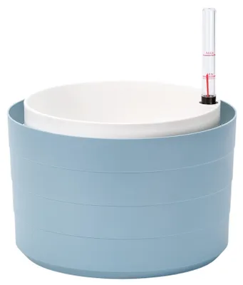 Obrázek produktu pro PLASTIA s.r.o. Samozavlažovací květináč Berberis 30 cm, šedomodrá a bílá