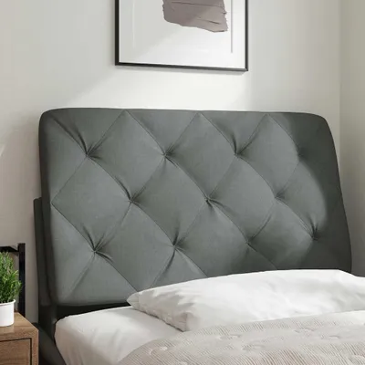 Image de vidaXL Coussin de tête de lit gris foncé 80 cm Tissu