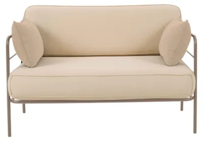 Obrázek produktu pro Selsey Preggel - Zahradní pohovka, 116 cm, voděodolná, béžový/béžový rám
