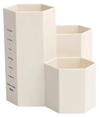 Produktbild von Multifunktionaler Stiftehalter mit 3 Fächern, Schreibtisch-Stiftehalter, Tischorganizer für Büro, Zuhause, Klassenzimmer, Geschenk (weiß)