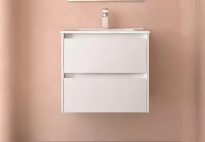 Produktbild von BALTIC Unterschrank 700 2 Schubladen + Waschbecken White Satin