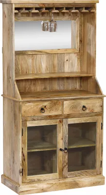 Immagine prodotto di Milani Home - madia credenza alta in legno di mango, 2 ante e 2 cassetti
