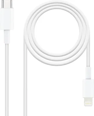 Produktbild von Nanocable 10.10.0600, 0,5 m, Lightning, USB C, Männlich, Männlich, Weiß