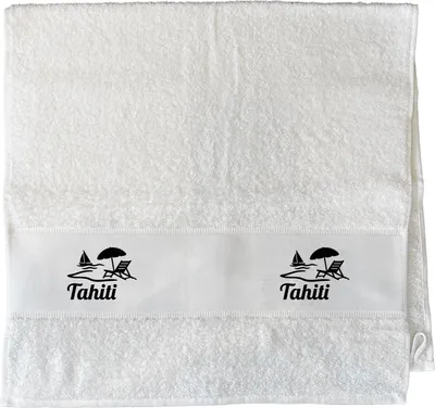 Produktbild von Huuraa Handtuch Tahiti Inselmotiv Französisch-Polynesien 50x100cm White Baumwolle Handtuch Geschenkidee