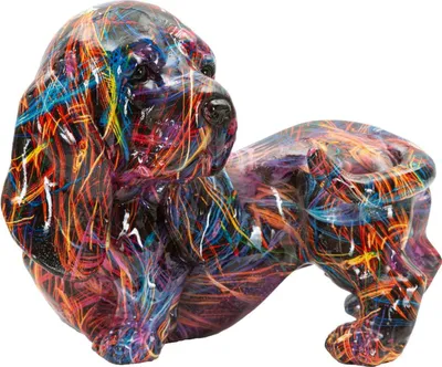 Produktbild von Mauro Ferretti Dekofigur Bassotto Psyco Dackel Multicolor Polyresin