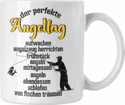 Produktbild von Trendation - Tasse für Angler Geschenk für Fischer Geschenkidee (Weiß)