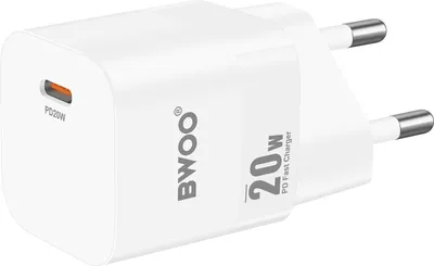 Image de Bwoo, adaptateur secteur USB-C Power Delivery charge rapide compact, blanc